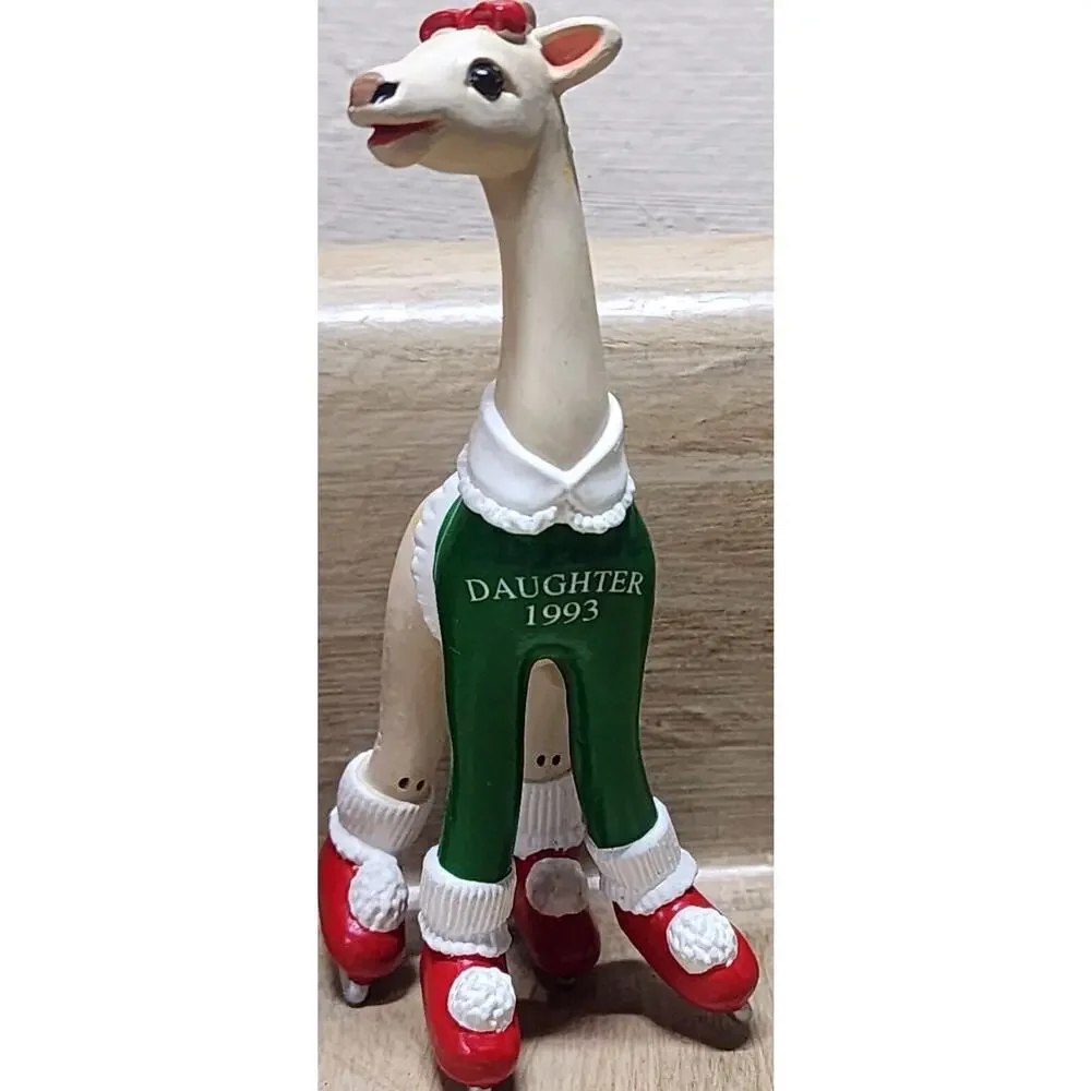 Hallmark Keepsake Daughter Giraffe Christmas Ornament 4.5 in 1993 Bendable